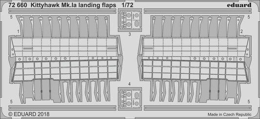 Eduard 72660 Etched Aircraft Detailling Set 1:72 Curtiss Kittyhawk MK.IA landing