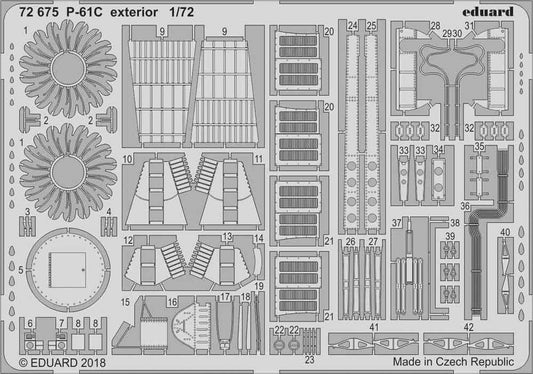 Eduard 72675 Etched Aircraft Detailling Set 1:72 Northrop P-61C 'Black Widow' ex