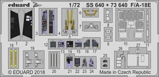 Eduard 73640 Etched Aircraft Detailling Set 1:72 Boeing F/A-18E Hornet