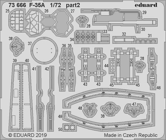 Eduard 73666 Etched Aircraft Detailling Set 1:72 Lockheed-Martin F-35A Lightning