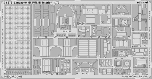 Eduard 73673 Etched Aircraft Detailling Set 1:72 Avro Lancaster Mk.I/Mk.III inte