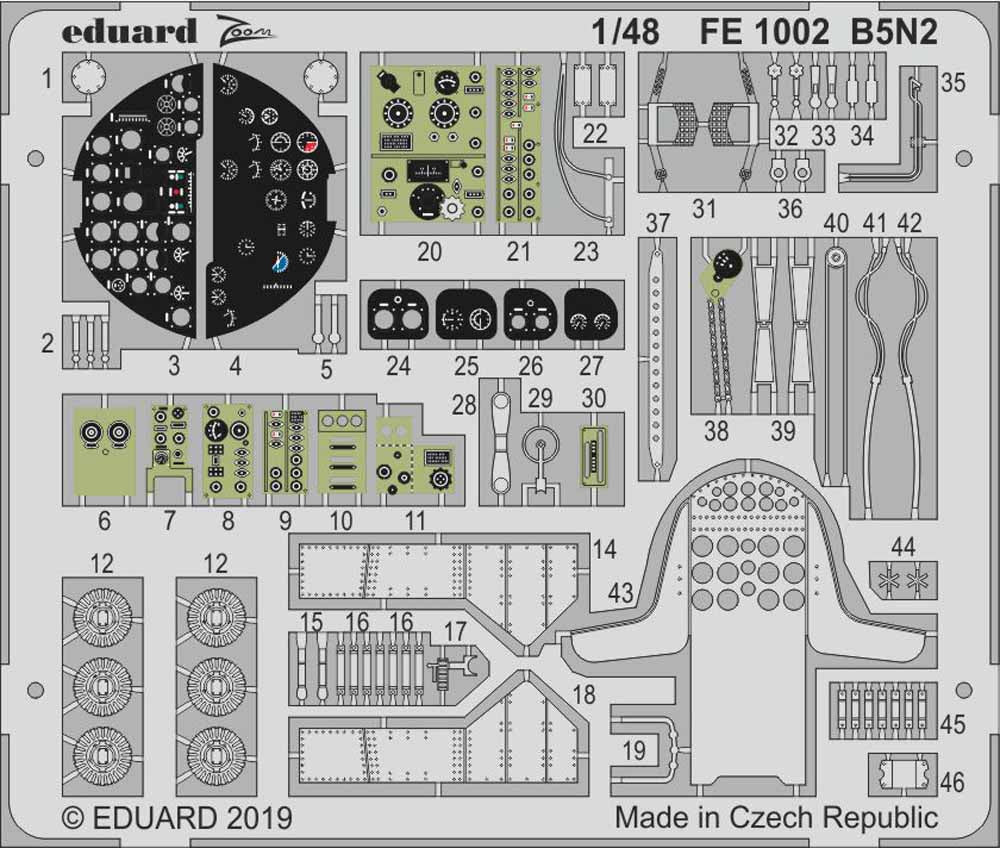 Eduard FE1002 Etched Aircraft Detailling Set 1:48 Nakajima B5N2 Type 97