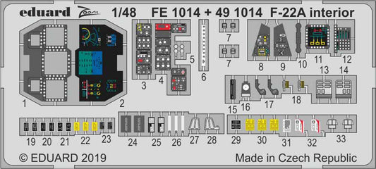 Eduard FE1014 Etched Aircraft Detailling Set 1:48 Lockheed-Martin F-22A
