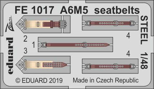 Eduard FE1017 Etched Aircraft Detailling Set 1:48 Mitsubishi A6M5 'Zero' seatbel