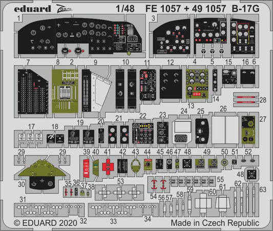 Eduard FE1057 Etched Aircraft Detailling Set 1:48 Boeing B-17G Flying Fortress