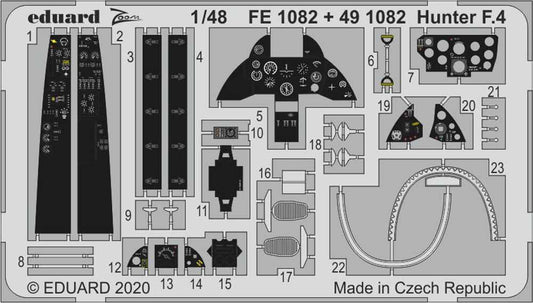 Eduard FE1082 Etched Aircraft Detailling Set 1:48 Hawker Hunter F.4