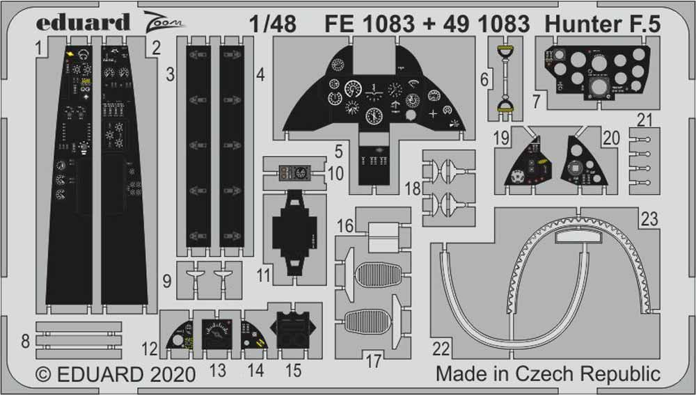 Eduard FE1083 Etched Aircraft Detailling Set 1:48 Hawker Hunter F.5