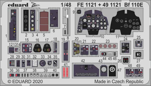 Eduard FE1123 Etched Aircraft Detailling Set 1:48 Mikoyan MiG-19PM/MiG-19S seatb