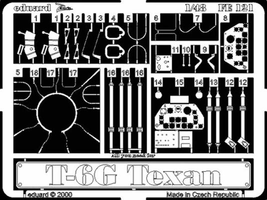 Eduard FE121 Etched Aircraft Detailling Set 1:48 North-American T-6G Texan