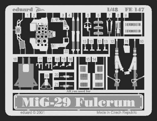 Eduard FE147 Etched Aircraft Detailling Set 1:48 Mikoyan MiG-29