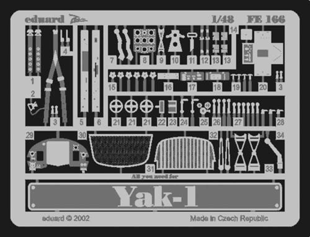 Eduard FE166 Etched Aircraft Detailling Set 1:48 Yakovlev Yak-1