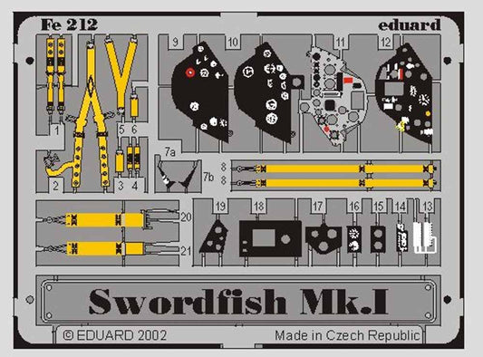 Eduard FE212 Etched Aircraft Detailling Set 1:48 Fairey Swordfish Mk.I Pre-paint