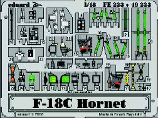 Eduard FE223 Etched Aircraft Detailling Set 1:48 McDonnell-Douglas F/A-18C Horne