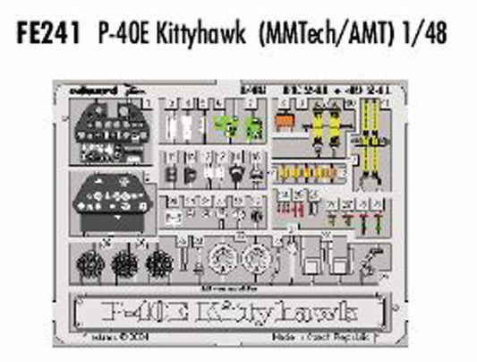 Eduard FE241 Etched Aircraft Detailling Set 1:48 Curtiss P-40E Kittyhawk/Warhawk