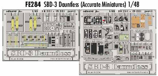 Eduard FE284 Etched Aircraft Detailling Set 1:48 Douglas SBD-3 Dauntless Pre-pai