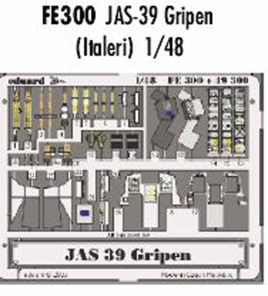 Eduard FE300 Etched Aircraft Detailling Set 1:48 Saab JAS-39A Gripen Pre-painted