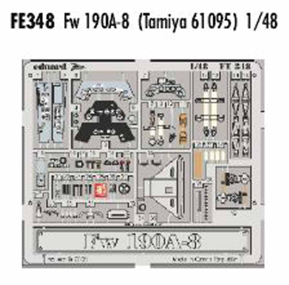 Eduard FE348 Etched Aircraft Detailling Set 1:48 Focke-Wulf Fw-190A-8 Pre-painte