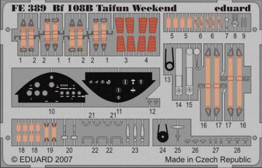 Eduard FE389 Etched Aircraft Detailling Set 1:48 Messerschmitt Bf-108B Taifun Pr