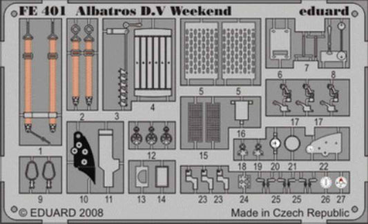 Eduard FE401 Etched Aircraft Detailling Set 1:48 Albatros D.V Weekend Pre-painte