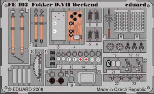 Eduard FE402 Etched Aircraft Detailling Set 1:48 Fokker D.VII Pre-painted in Col