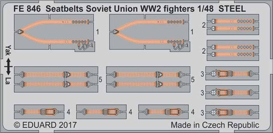 Eduard FE846 Etched Aircraft Detailling Set 1:48 Seatbelts Soviet Union WWII fig