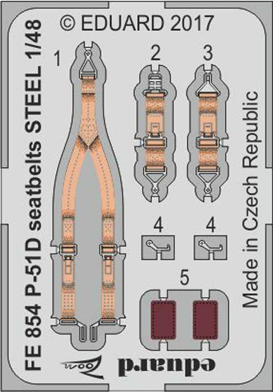 Eduard FE854 Etched Aircraft Detailling Set 1:48 North-American P-51D Mustang se
