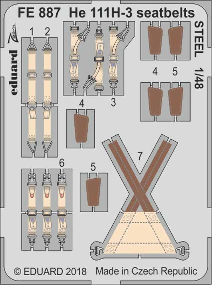 Eduard FE887 Etched Aircraft Detailling Set 1:48 Heinkel He-111H-3 WWII German B