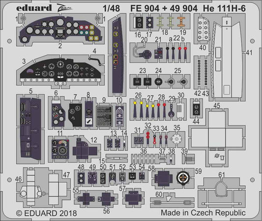 Eduard FE904 Etched Aircraft Detailling Set 1:48 Heinkel He-111H-6 WWII German B