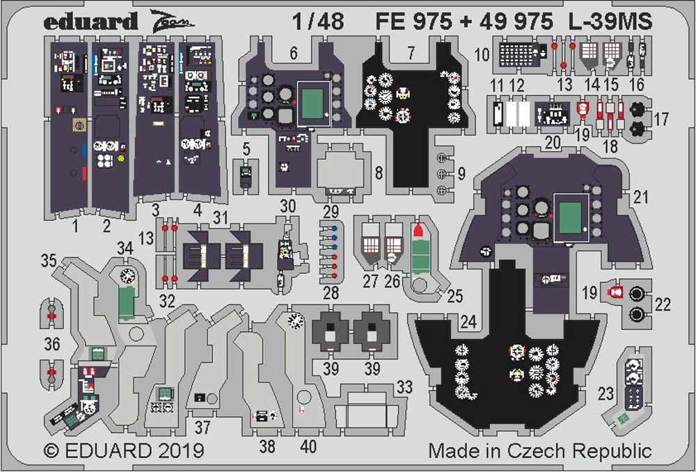 Eduard FE975 Etched Aircraft Detailling Set 1:48 Aero L-39MS/L-59