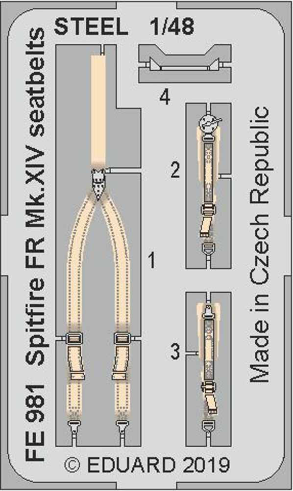 Eduard FE981 Etched Aircraft Detailling Set 1:48 Supermarine Spitfire FR Mk.XIV