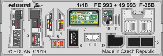 Eduard FE993 Etched Aircraft Detailling Set 1:48 Lockheed-Martin F-35B