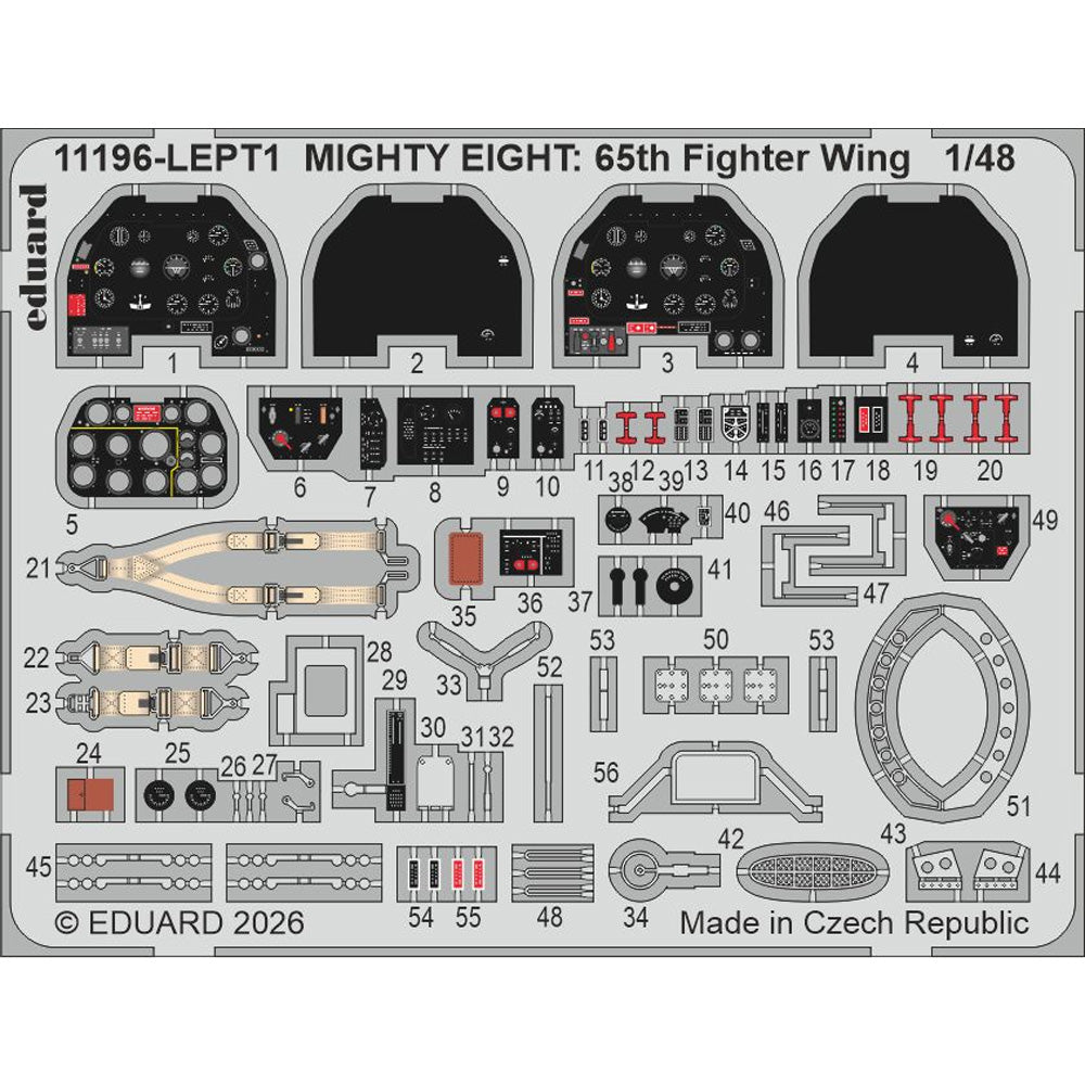 Eduard 11196 Mighty Eight: 65th Fighter Wing P-51D Mustang 1:48 Model Kit