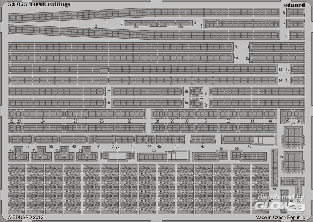 Eduard 53075 Etched Ship Detailling Set 1:350 Tone Railings for Tamiya