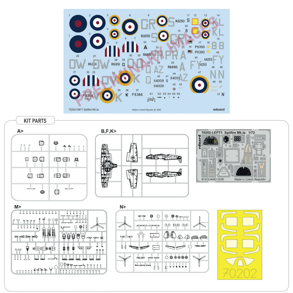 Eduard 70202 Spitfire Mk.Ia ProfiPACK Edition 1:72 Model Kit