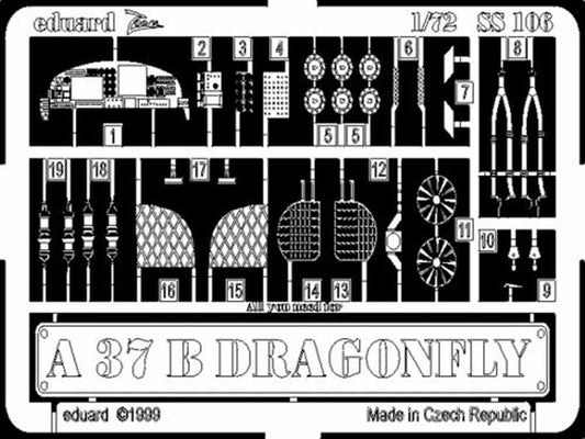 Eduard SS106 Etched Aircraft Detailling Set 1:72 Cessna A-37B Dragonfly