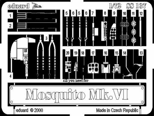 Eduard SS137 Etched Aircraft Detailling Set 1:72 de Havilland Mosquito Mk.VI