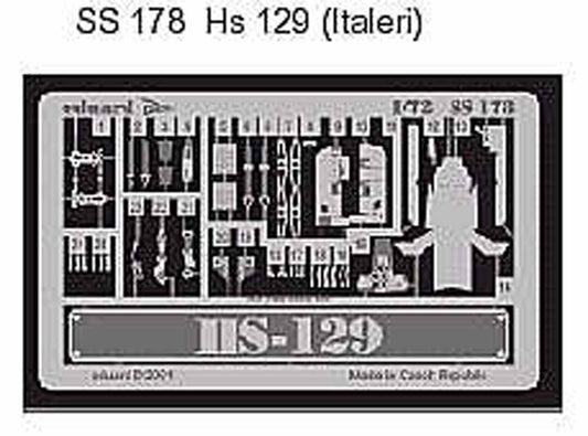 Eduard SS178 Etched Aircraft Detailling Set 1:72 Henschel Hs-129