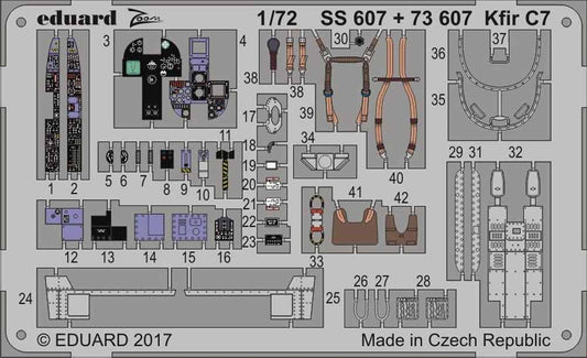 Eduard SS607 Etched Aircraft Detailling Set 1:72 IAI C7 Kfir