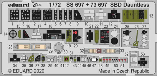 Eduard SS697 Etched Aircraft Detailling Set 1:72 Douglas SBD Dauntless