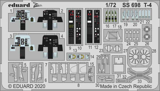 Eduard SS698 Etched Aircraft Detailling Set 1:72 J.A.S.D.F T-4 Trainer