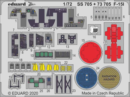 Eduard SS705 Etched Aircraft Detailling Set 1:72 McDonnell F-15I Eagle