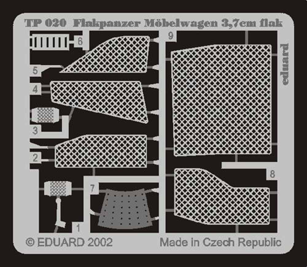 Eduard TP020 1:35 Etched Detailing Set for Tamiya Kits Flakpanzer Mobelwagen 3,7