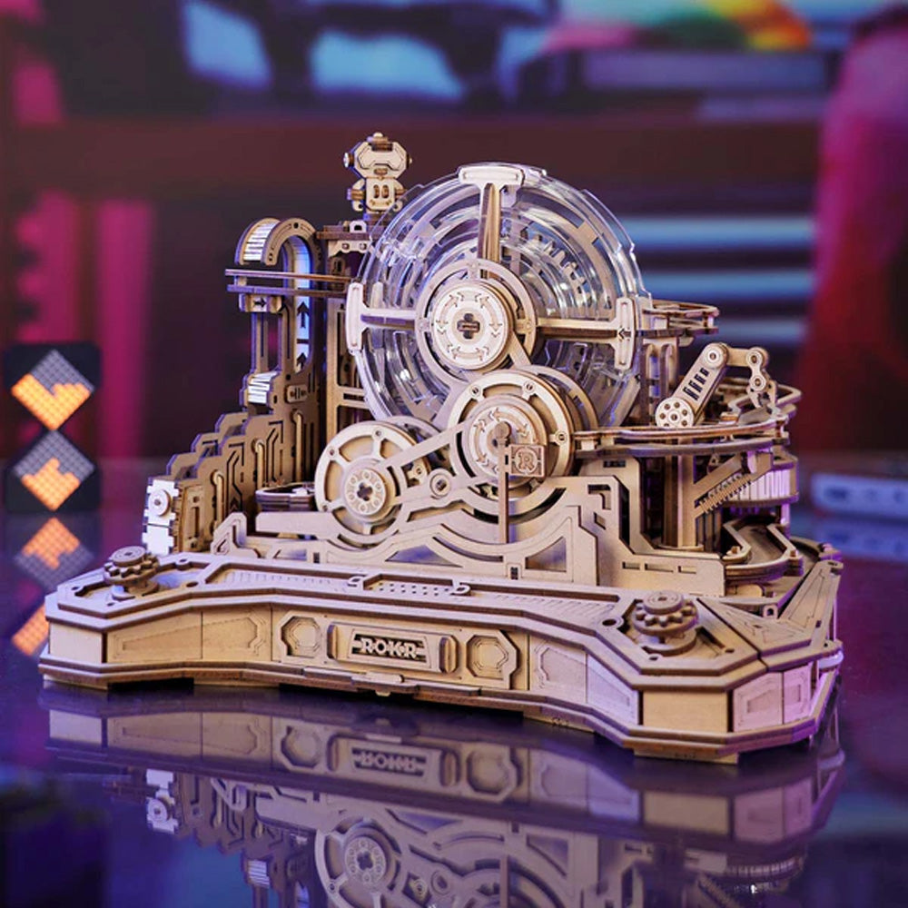 ROKR Gear Ball Challenge Marble Run 3D Mechanical Wooden Puzzle Model Kit EGC01