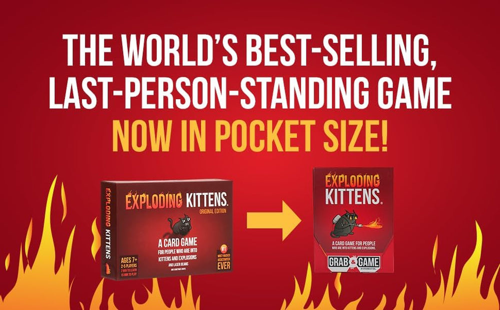 Exploding Kittens - Grab & Game Card Game Age 7+ 2-4 Players