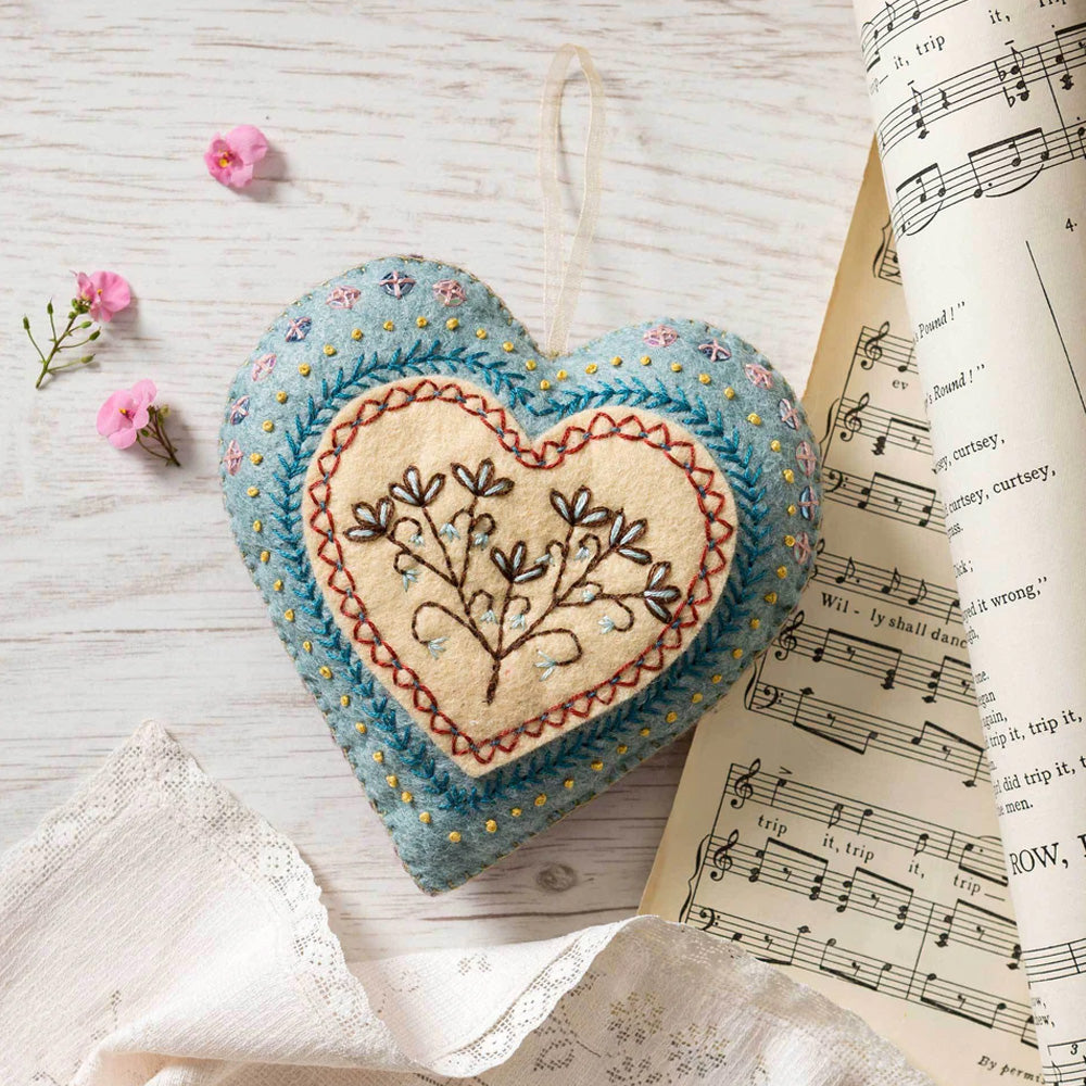 Corinne Lapierre Felt Embroidered Heart Kit