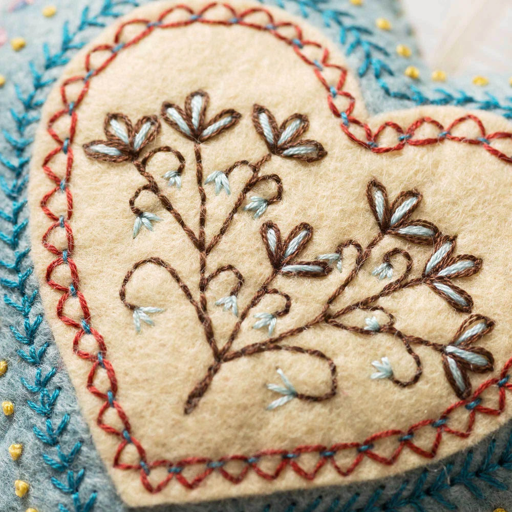 Corinne Lapierre Felt Embroidered Heart Kit