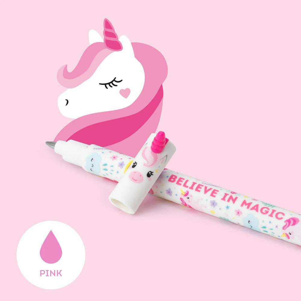Legami Erasable Pen - Unicorn - 0.7 mm - Pink Ink