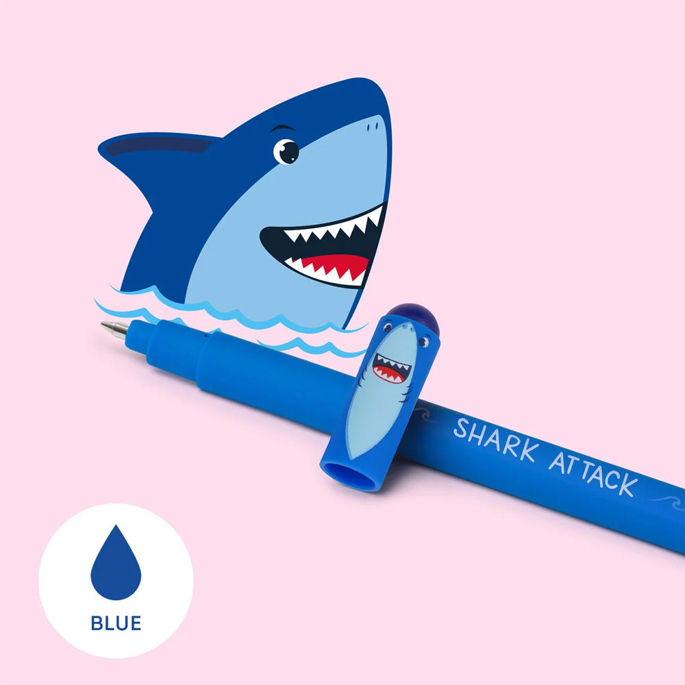Legami Erasable Pen - Shark - 0.7 mm Blue Ink