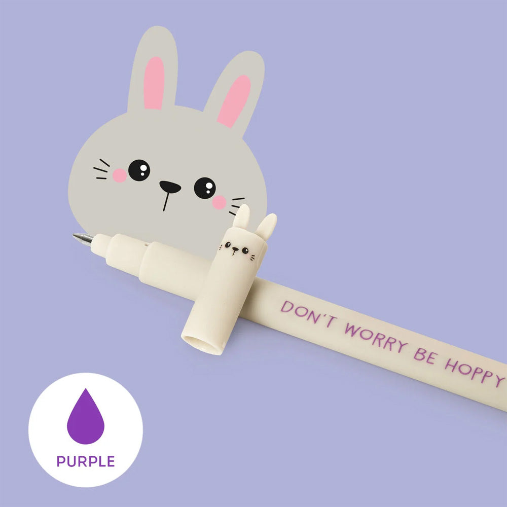 Legami Erasable Pen - Bunny - 0.7 mm - Purple Ink