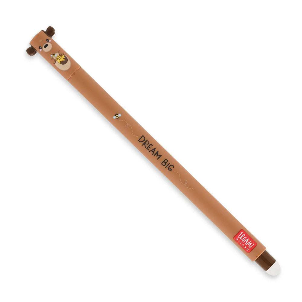 Legami Erasable Pen - Teddy Bear - 0.7 mm - Red Ink